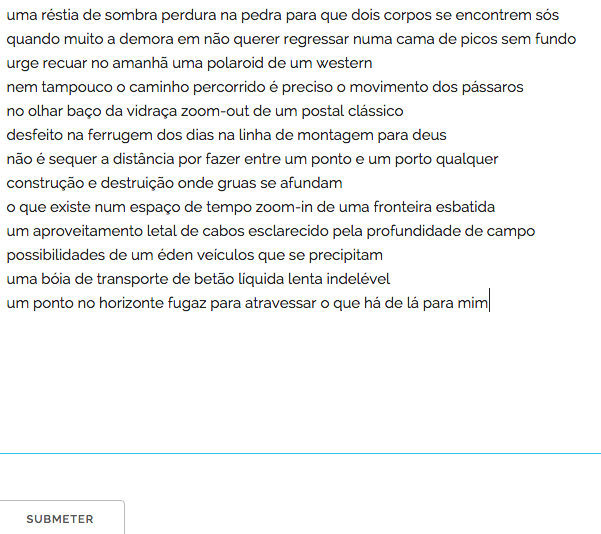 Imagem do texto resultante do processo combinatório computacional.